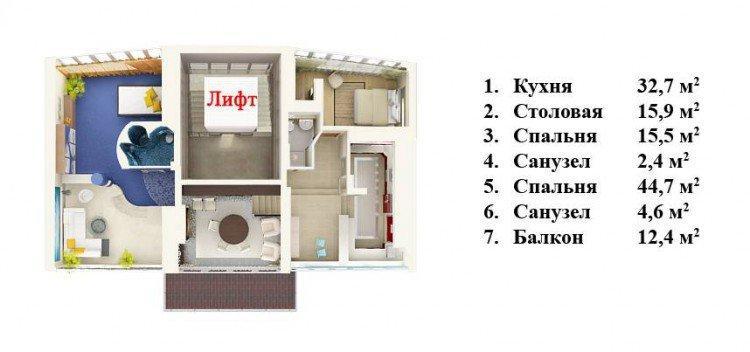 Продается 3 комн. квартира (157 м²) в г. Ялта  Продается просторная квартира для всей семьи!  В квартире выполнен... - 7