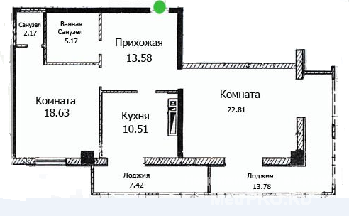 Квартира в новом жилом комплексе «Московский». ОП 96,4 квм, находится на 12/14 этажного жилого дома сданного в... - 9