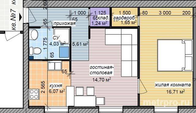 г Феодосия, ул Челнокова. Продается 2 комнатная квартира общей площадью  50 кв.м. Квартира находиться на 1 этаже 5... - 1