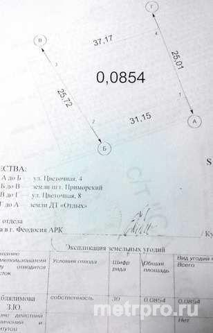 пгт Приморский, ст Садко, ул Цветочная, участок 8,54 сотки  Продам участок  8,54 сотки. - 1