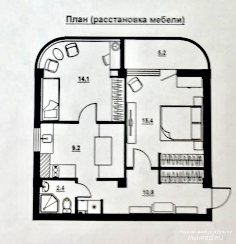 В продаже апартамент с планировкой двухкомнатной квартиры, балконом, площадью 60м2 и стоимостью 3.3 млн рублей (цена... - 1