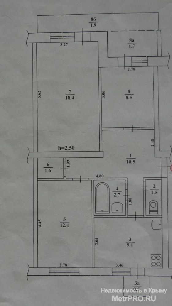 Код объекта 21887561.    Продам трёхкомнатную квартиру улучшенного типа «Чешка» 68.8/39.3/9.1 кв. м на пятом этаже... - 16