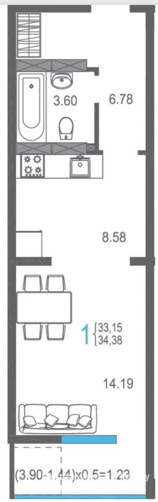 Продается студия 34.73 м2 в новостройке    ЯЛТА.... МОРЕ .... Ваша квартира)    Продажа 1-комнатной квартиры в... - 2